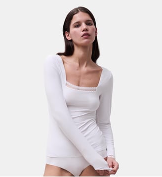 T-shirt manches longues confort - Chantelle - Blanc