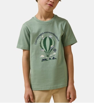 T-shirt Enfant Collection Jules Verne - Coton biologique - Cyrillus - Amande