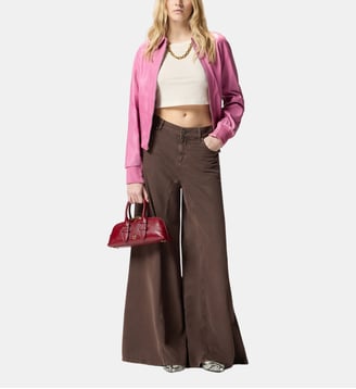 Bomber en cuir vintage - Pinko - Rose