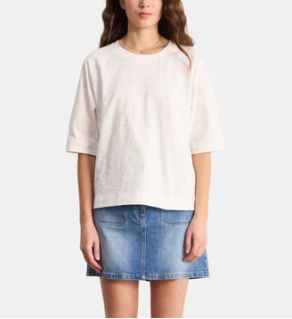 T-shirt à col rond en coton - TALLY - Pablo - Blanc