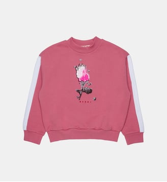 Sweat-shirt col rond avec logo - Marni - Orchidée rose