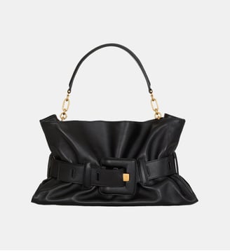 Sac Anthem Medium en cuir lisse - Balmain - Noir