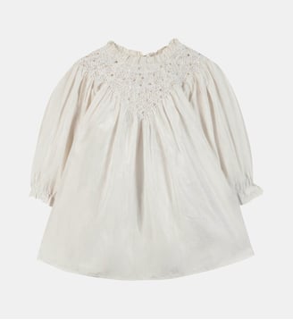 Robe -  soie smocks perles - Tartine Et Chocolat - Écru