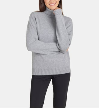 pull Senga à manches longues en cachemire noir - Agnès b. - Gris chine