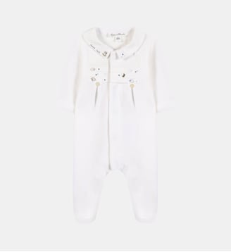 Pyjama -  velours  brodé - Tartine Et Chocolat - Blanc
