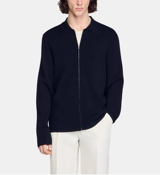 Cardigan en maille viscose zippé - Sandro - Noir