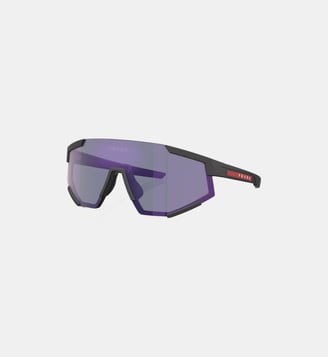 Lunettes de soleil Pillow PS 04WS - Prada Linea Rossa - Caoutchouc noir