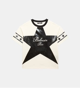 T-shirt Signature Étoiles - Balmain - Blanc