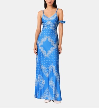 Robe longue imprimée - Maje - Bleu ciel bandana print