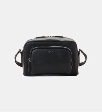 sac à bandoulière en cuir noir - Agnès b. - Noir