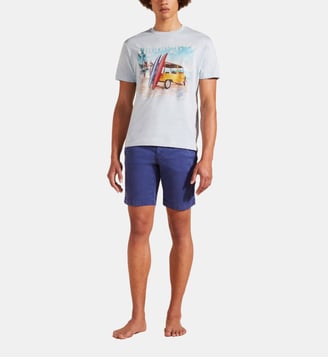 T-shirt en coton Surf and Mini Moke - Vilebrequin - Bleu ciel