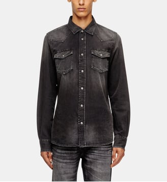 Surchemise en denim - Diesel - Noir