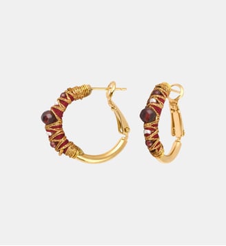 Boucles d'oreilles créoles   - Salina - Satellite - Rouge