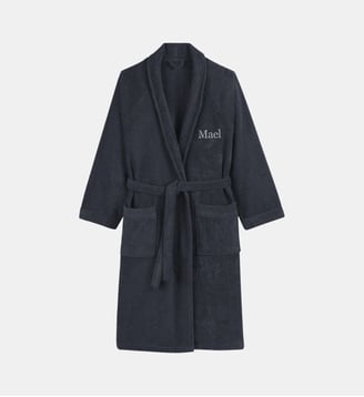 Peignoir éponge col châle personnalisé - La Redoute Interieurs - Carbone