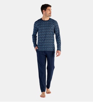 Pyjama Elvis manches longues en coton - Hom - Bleu