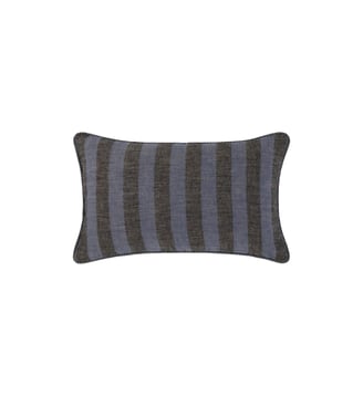 Housse de coussin TANGUY  Métis coton lin rayé - Madura - Indigo et noir