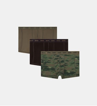 Lot de trois boxers unis et motif camouflage - Diesel - Vert bouteille
