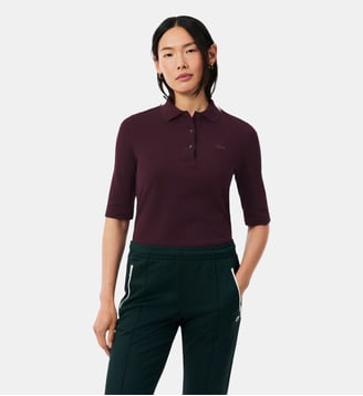 Polo L.12.D slim fit manches trois-quarts - Lacoste - Marron
