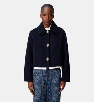 Veste boîte velours côtelé - Claudie Pierlot - Marine