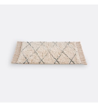 Tapis de bain tufté vert 1600g/m² - La Redoute Interieurs - Écru et vert