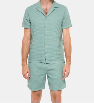 Short vert sauge en nid d'abeille - Gili's - Vert sauge
