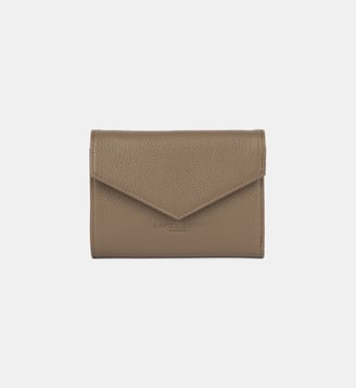 Portefeuille dos à dos Foulonné PM en cuir - Lancaster - Sable foncé