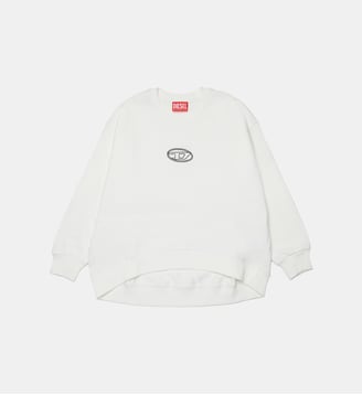 Sweat-shirt à col rond avec logo - Diesel Kids - Blanc cassé