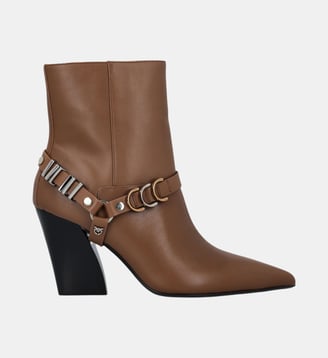 Bottines avec empiècements métalliques et logo love birds - Pinko - Doré