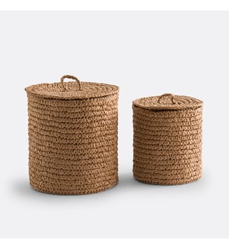 Lot de 2 paniers en papier tressé La Redoute Interieurs