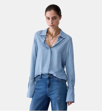 Chemise en crêpe de Chine - Liu Jo - Bleu clair