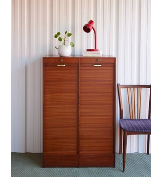 Classeur double en bois Fernand N°457- Produit chiné - Debongout - Bois foncé
