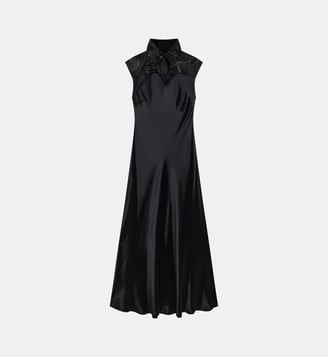 robe en satin de viscose noir - Agnès b. - Noir