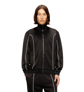 Veste de survêtement en tissu molletonné avec passepoil contrastant - Diesel - Noir