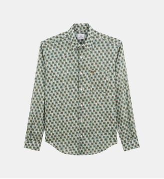 Chemise manches longues Charles imprimée - Serge Blanco - Vert