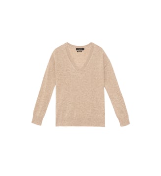 Pull col v uni MELYA - La Petite Etoile - Camel