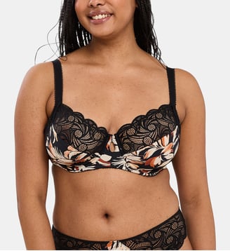 Soutien-gorge Ariane Fantaisy - Sans Complexe - Feuilles noir