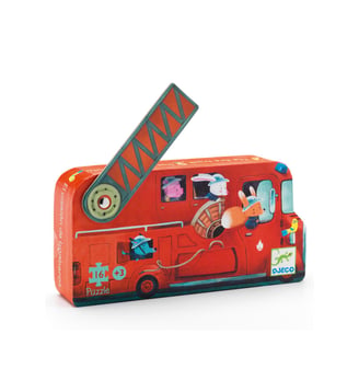 Le camion de pompier - 16 pcs - FSC MIX - Djeco - Multicolore