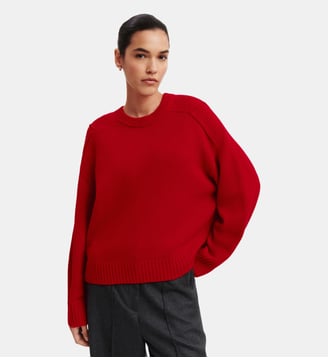 Pull col rond boxy - Bompard - Rouge quarante