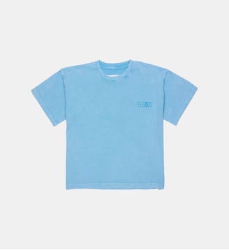 T-shirt col ras-du-cou avec logo - MM6 Maison Margiela - Bluette légère