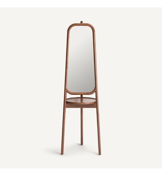 Miroir serviteur sur pied en noyer, hauteur 179,4 cm AM.PM