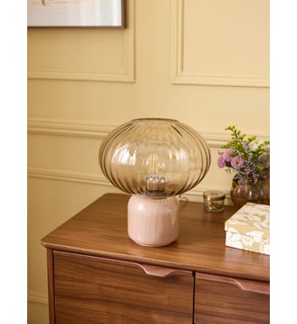 Lampe Martin en verre ciselé - Cyrillus - Marron glacé