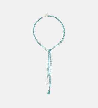 Collier de perles cravate NEPTUN - Hipanema - Bleu turquoise