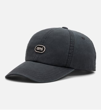 Casquette unisexe en coton patch Ami - AMI Paris - Noir lavé