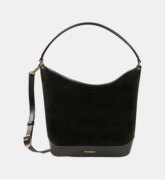 Sac seau Tangoso en cuir suédé - Sandro - Noir