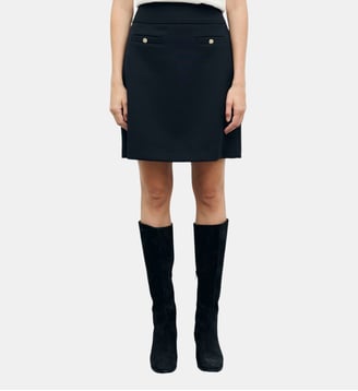 Jupe courte à boutons dorés - THEA - Gerard Darel - Noir