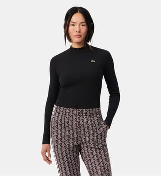 T-shirt manches longues col montant slim fit - Lacoste - Noir