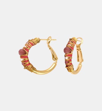Boucles d'oreilles créoles   - Salina - Satellite - Rose