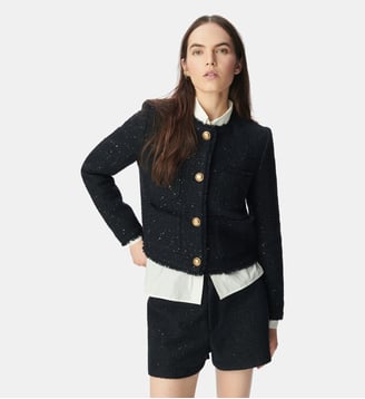 Veste courte effet tweed et sequins brodés Ikks