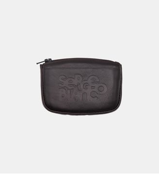 Porte-monnaie à zip en cuir avec logo embossé - Serge Blanco - Marron