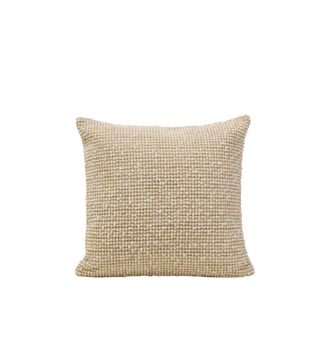 Housse De Coussin  Bouclette au motif micro damier naturel - Madura - Ivoire et naturel